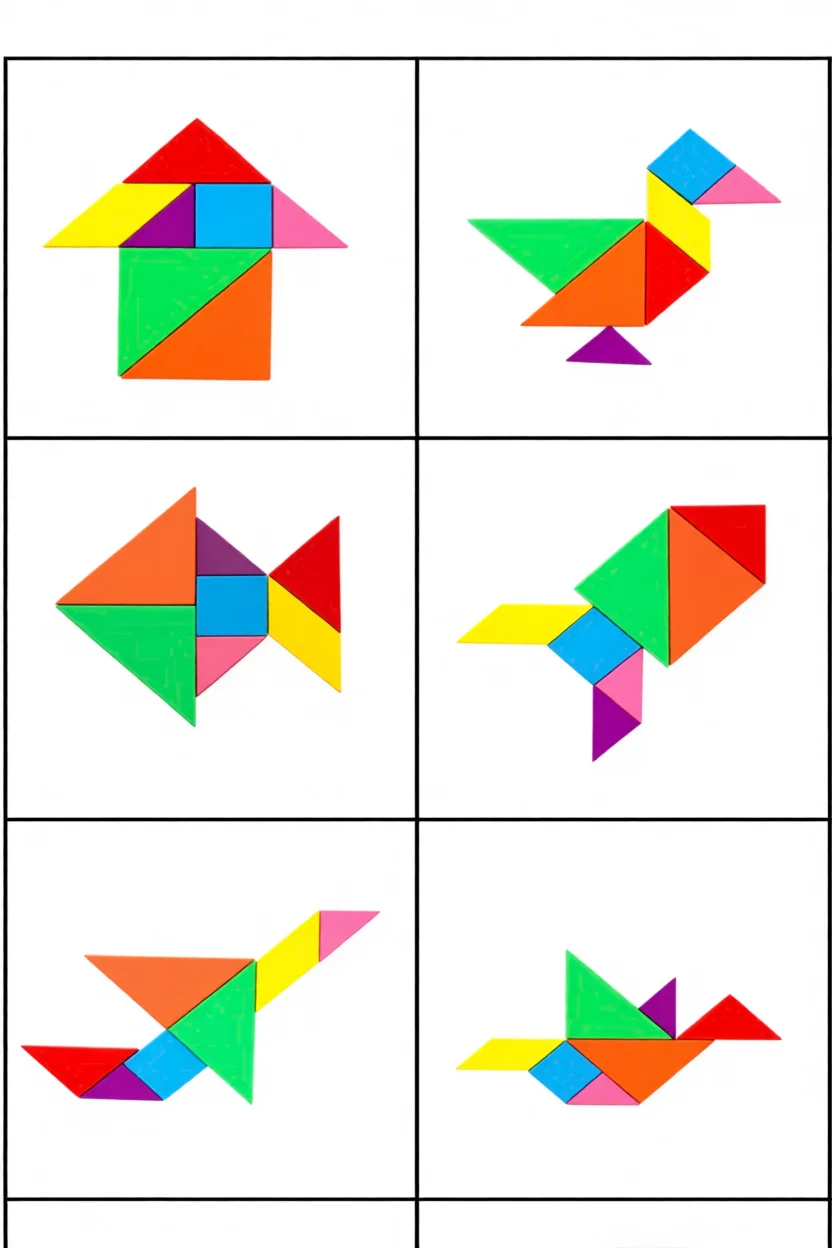 Tangram Para Imprimir com Formas Coloridas e Divertidas