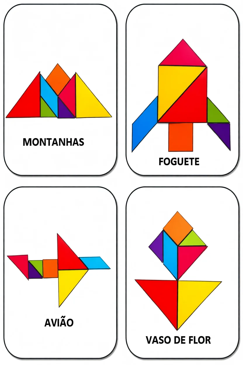Tangram Para Imprimir com Formas Coloridas e Diversu00e3o