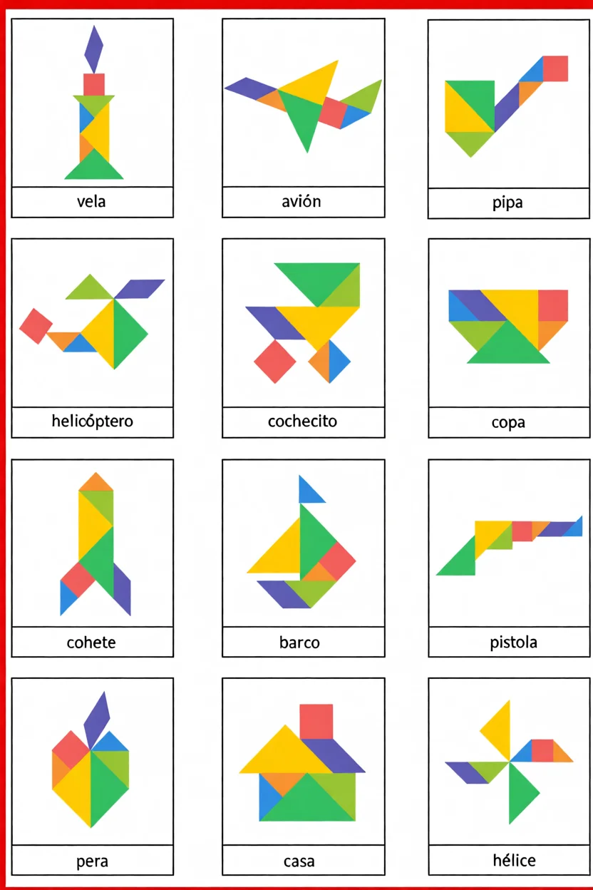 Tangram Para Imprimir com Formas Diversas e Coloridas