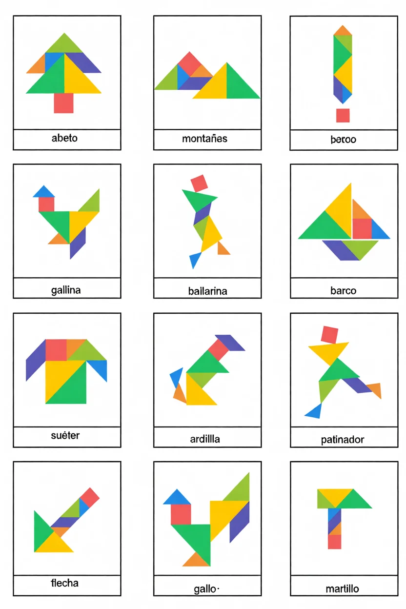 Tangram Para Imprimir com Formas Geomu00e9tricas Coloridas