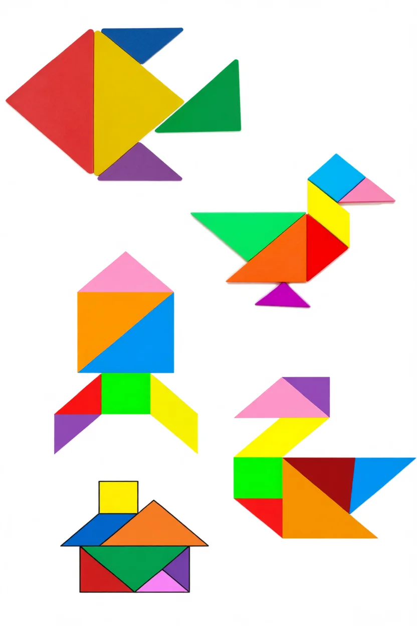 Tangram Para Imprimir com Formas Coloridas e Divertidas