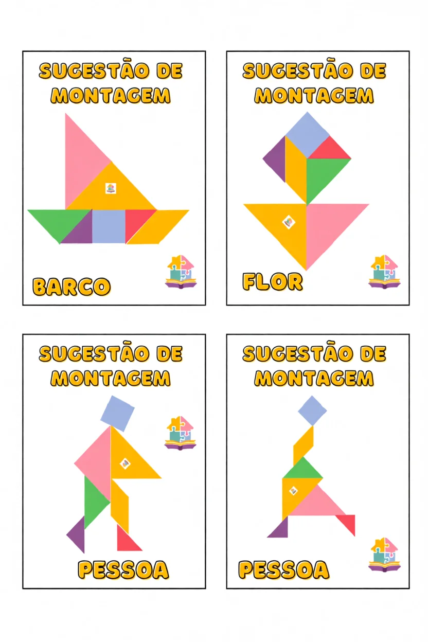Tangram Para Imprimir com Sugestu00f5es de Montagem