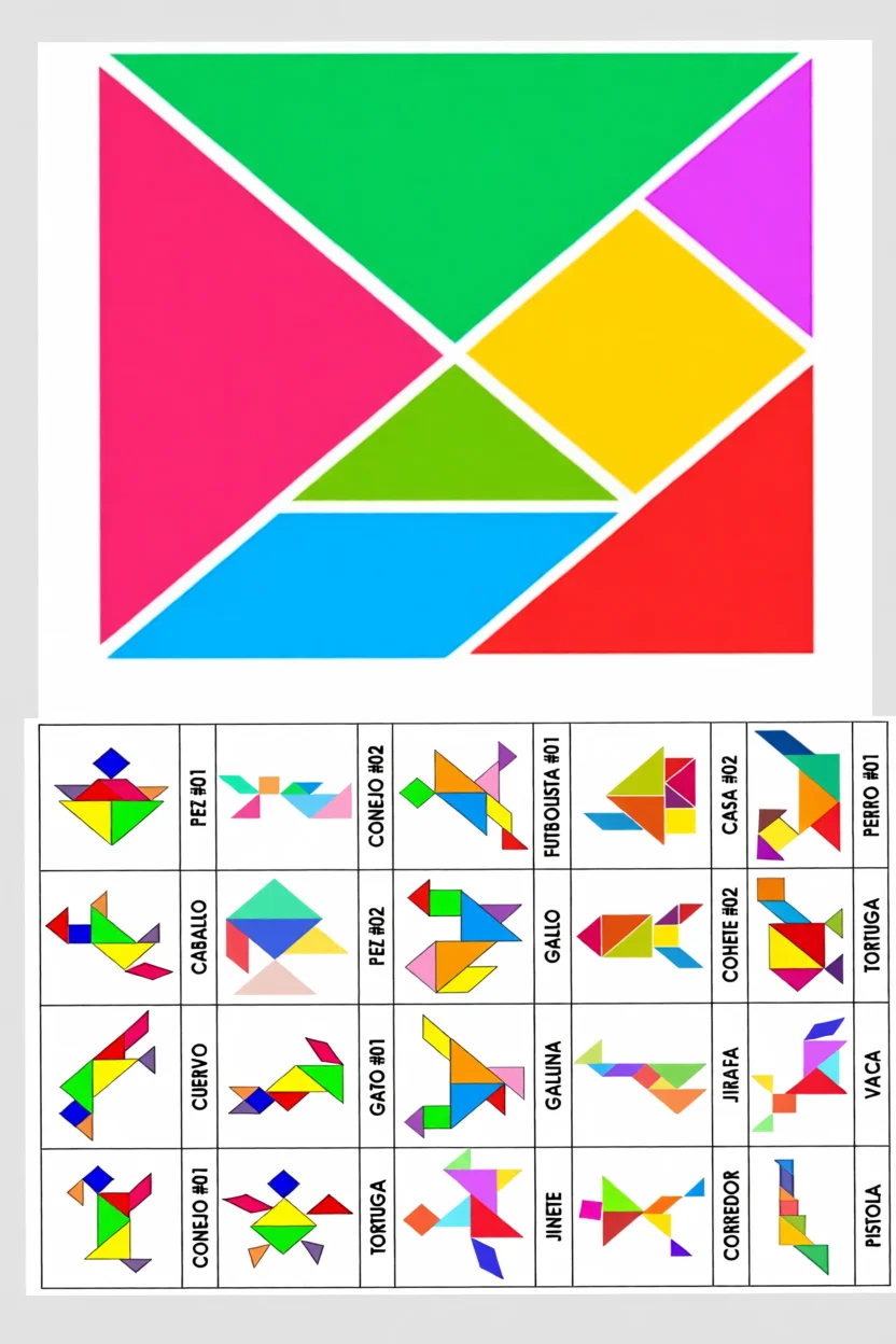 Tangram Para Imprimir com Formas Coloridas e Instruu00e7u00f5es