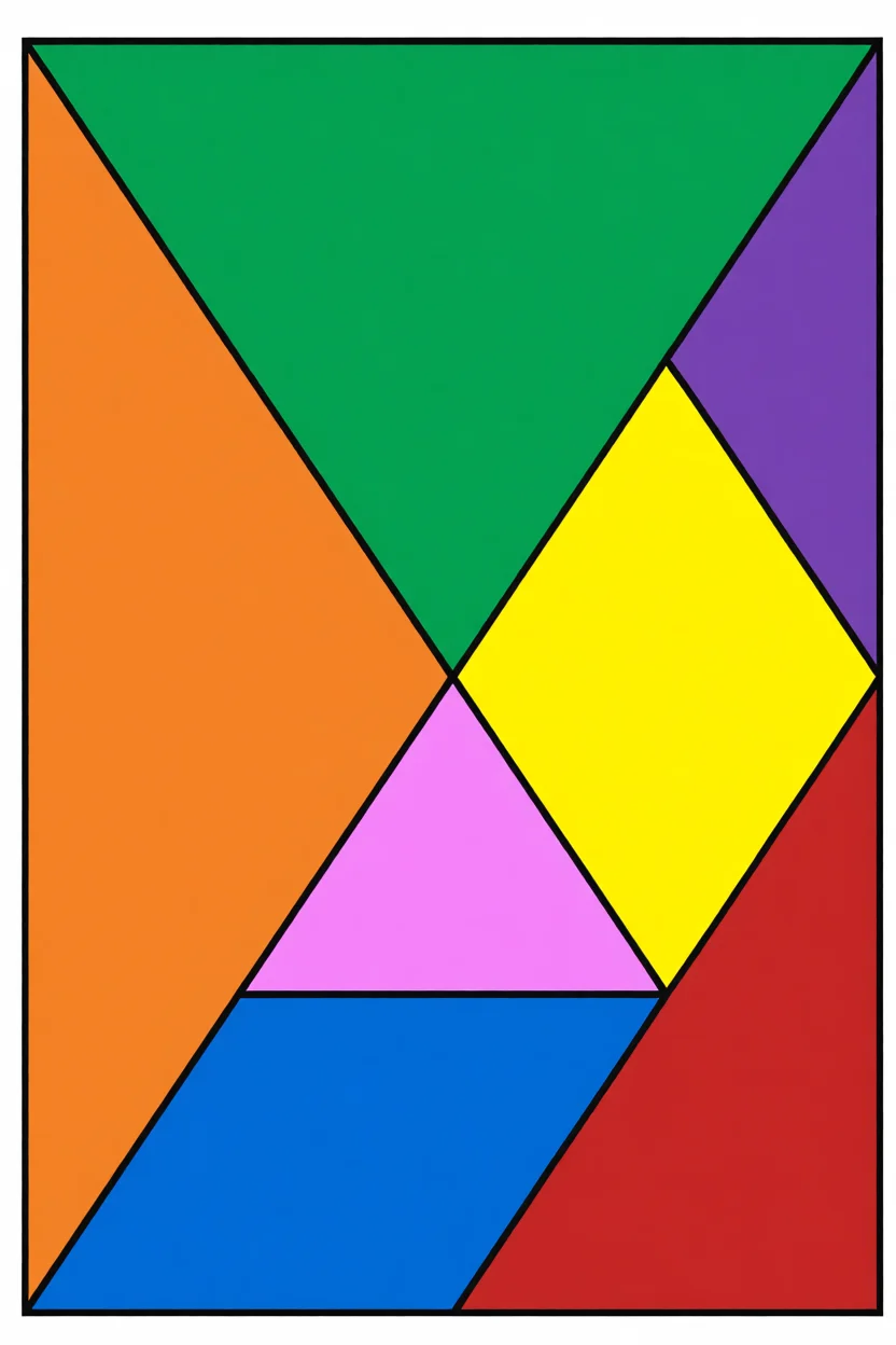 Tangram Para Imprimir com Formas Coloridas