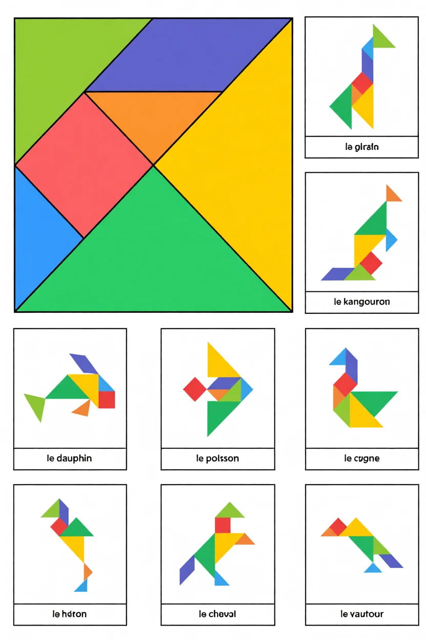 Tangram Para Imprimir com Formas Diversas