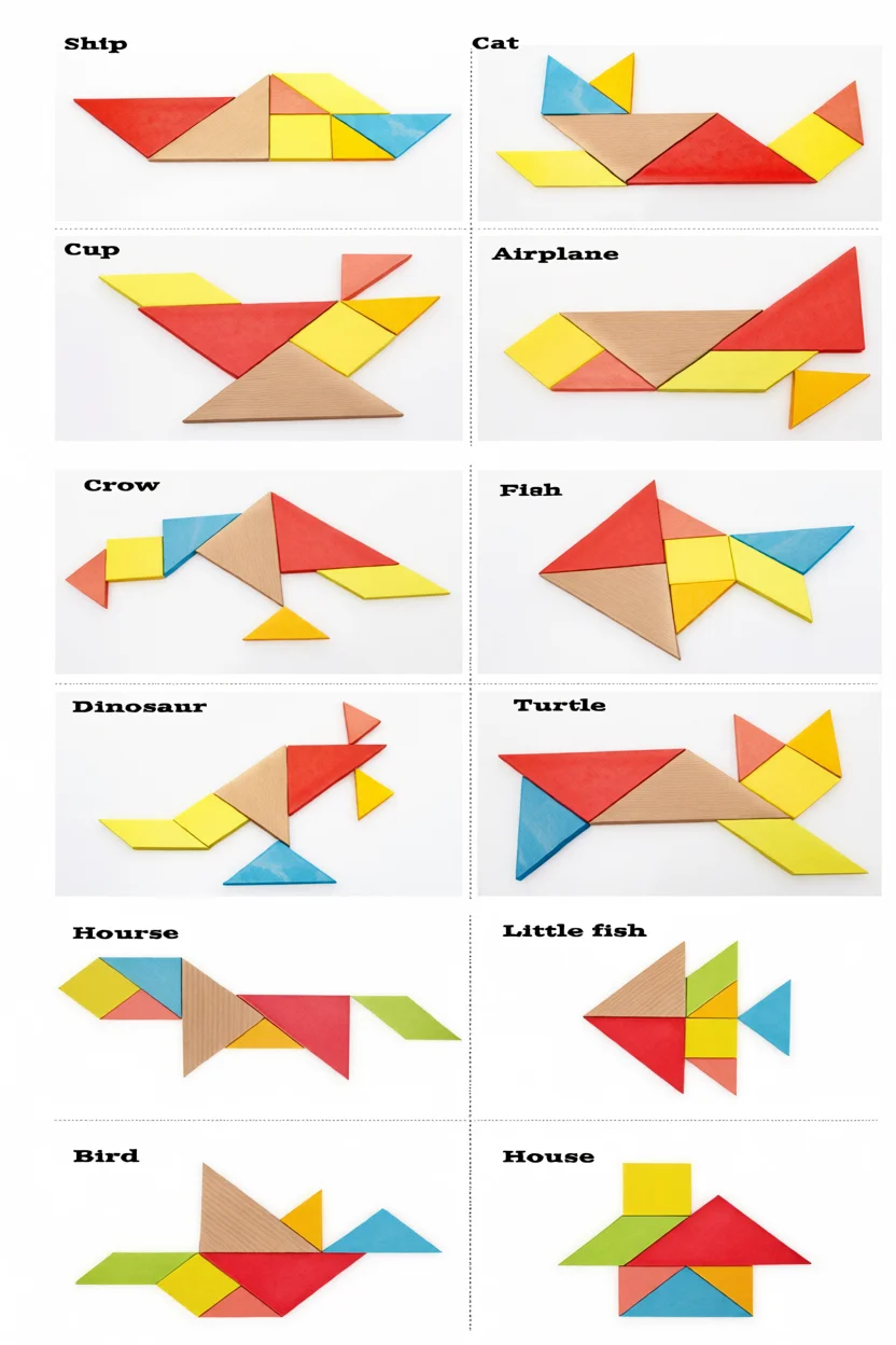 Tangram Para Imprimir com Formas Diversas e Coloridas