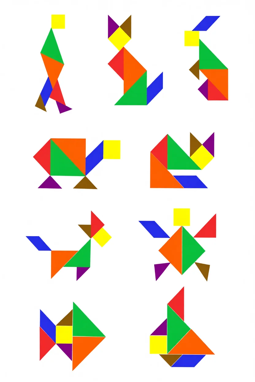 Tangram Para Imprimir com Formas Coloridas e Divertidas