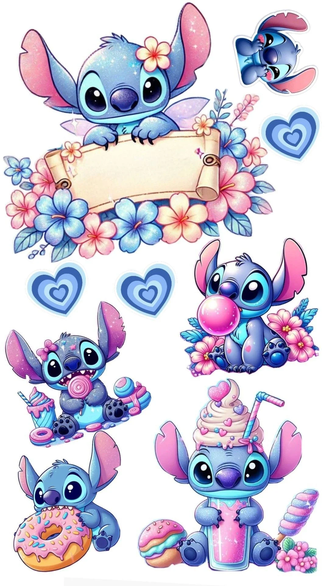 Topo de Bolo do Stitch com Doces para Imprimir