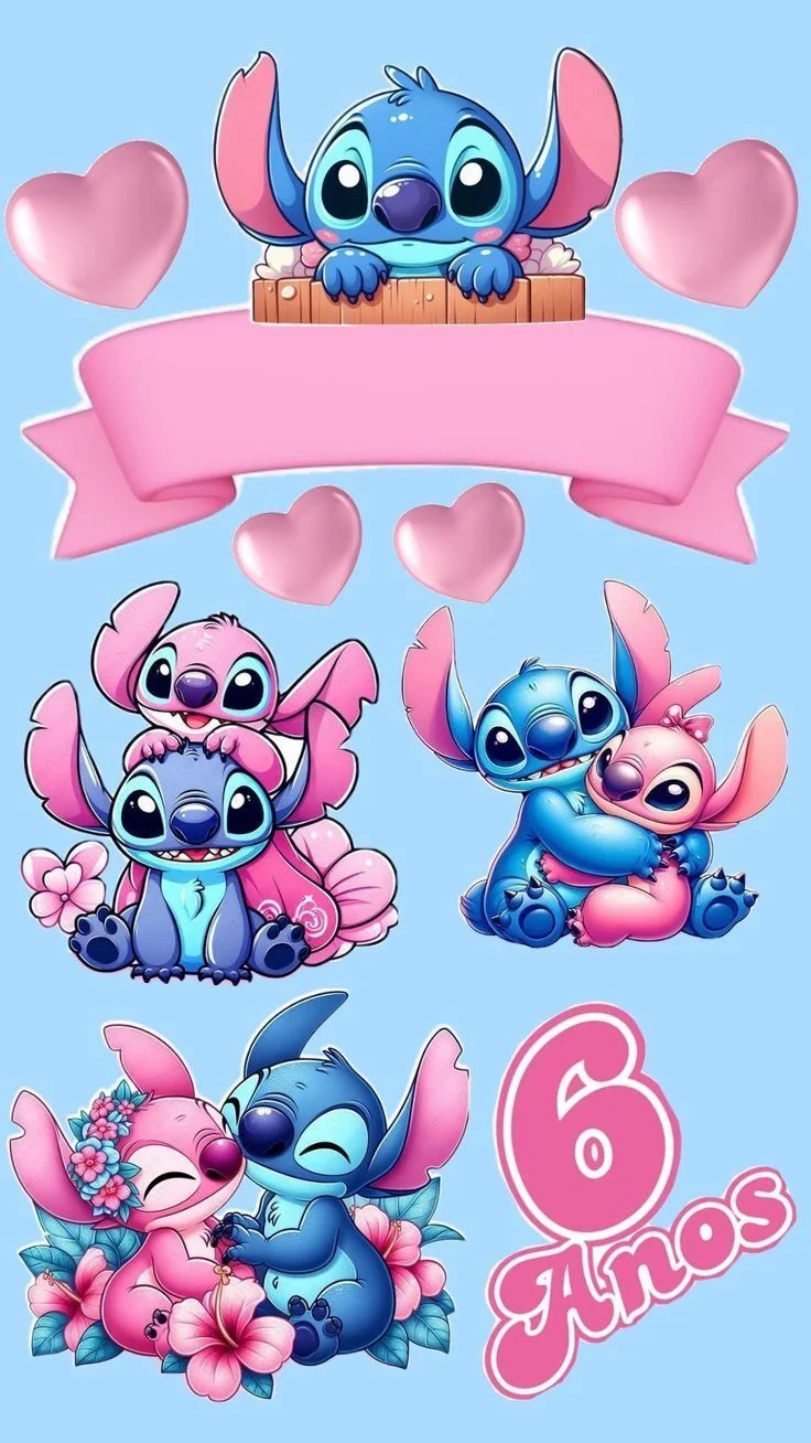 Topo de Bolo do Stitch para Festa de 6 Anos