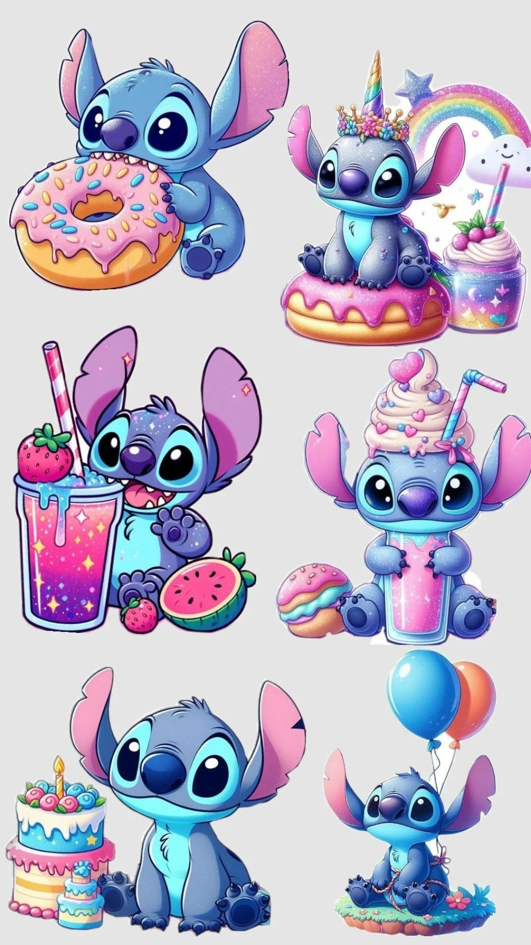 Topo de Bolo do Stitch com Doces Para Imprimir