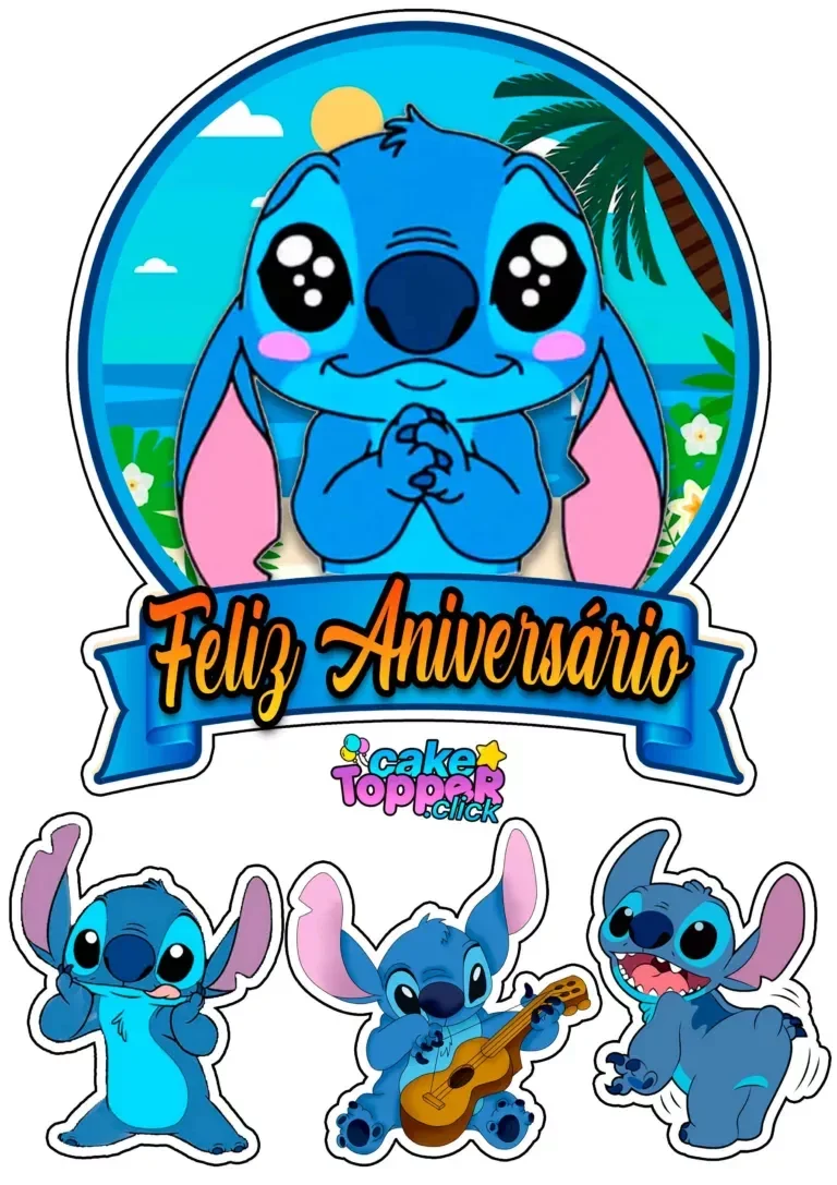 Topo de Bolo do Stitch para Aniversu00e1rio