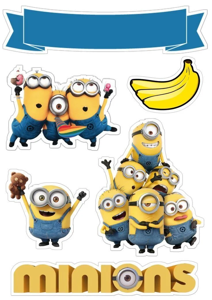 Topo de Bolo Para Imprimir com Minions Divertidos
