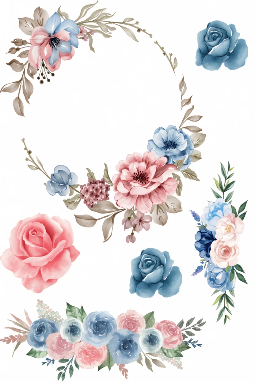 Topo de Bolo Para Imprimir com Flores Coloridas e Elegantes