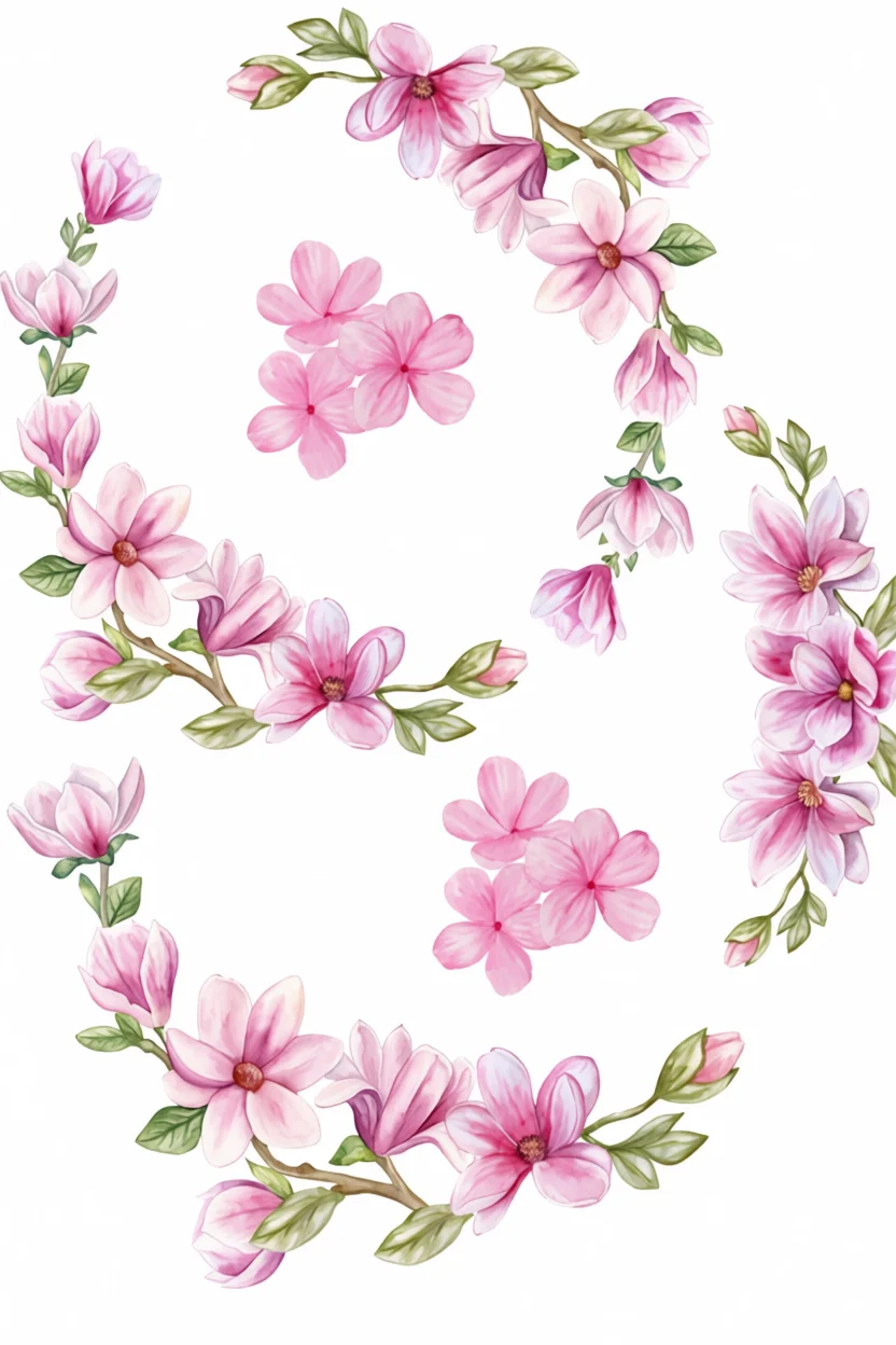 Topo de Bolo Para Imprimir com Flores Rosas e Detalhes Delicados