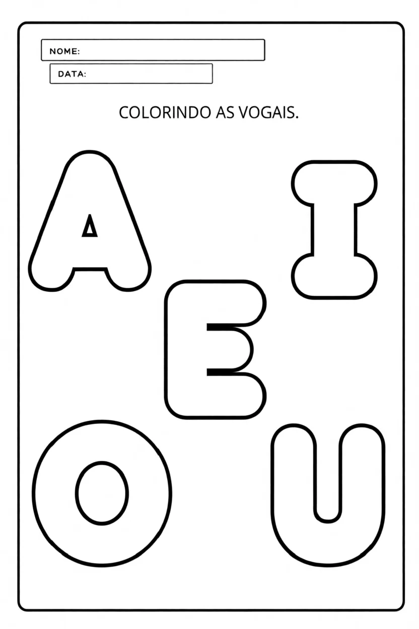 Colorindo as Vogais Para Imprimir