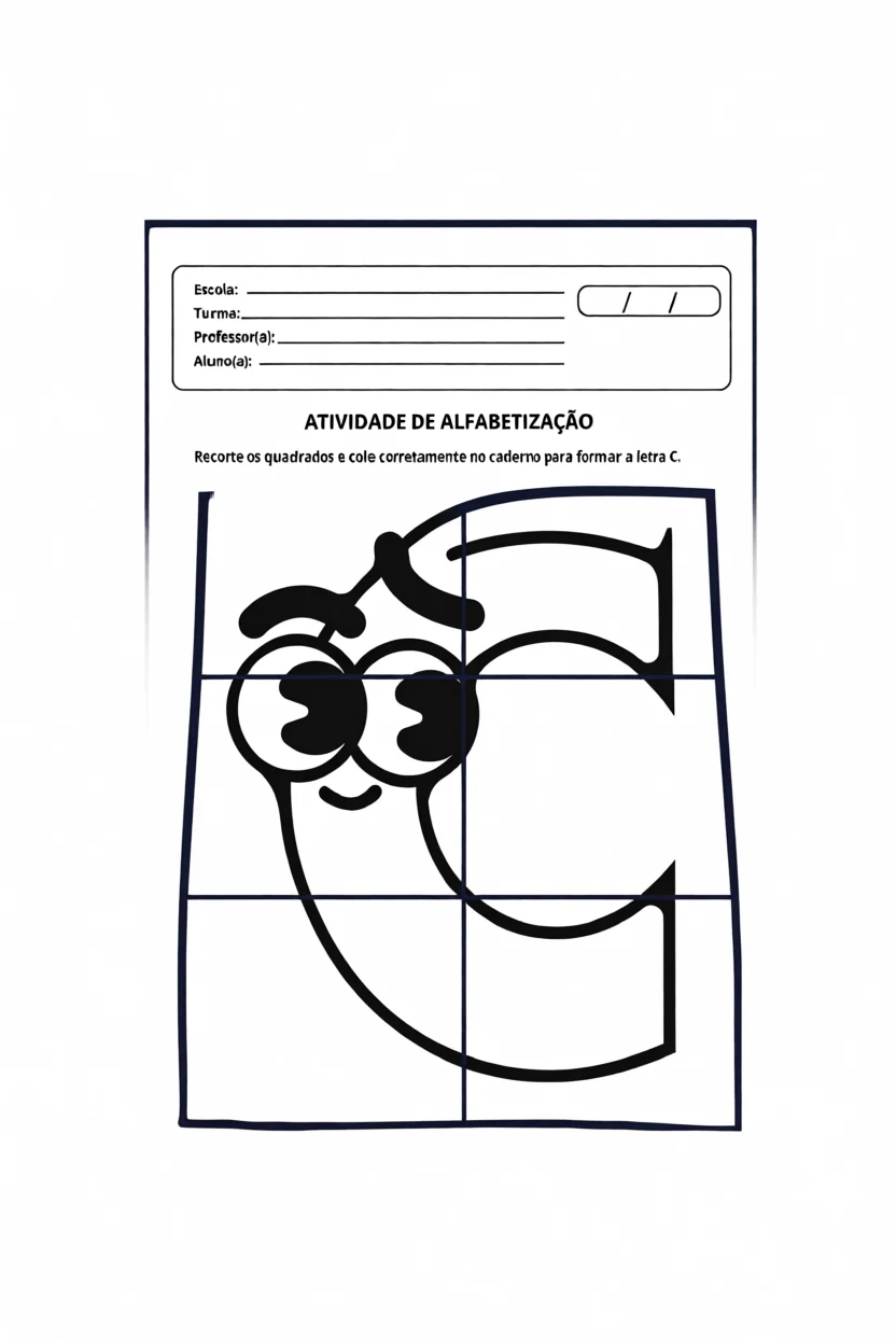 Atividade de Alfabetizau00e7u00e3o com Letra C para Imprimir