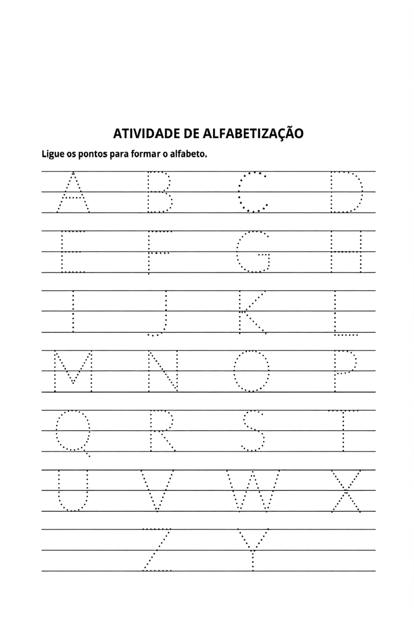 Atividade de Alfabetizau00e7u00e3o com Pontilhados