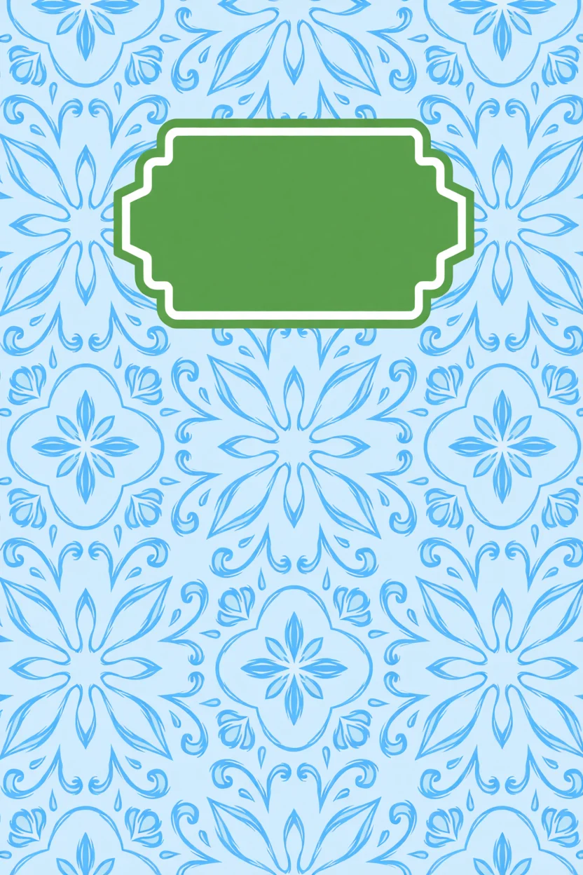 Capa de Caderno com Padru00e3o Floral Azul para Imprimir