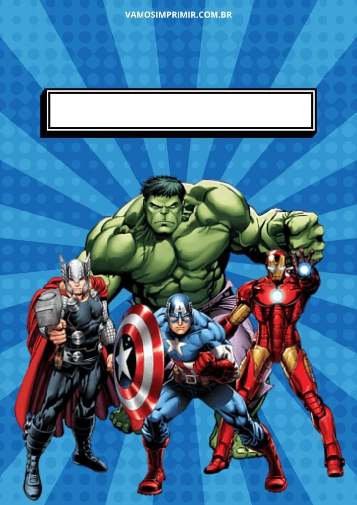 Capa de Caderno Para Imprimir com Super-Heru00f3is