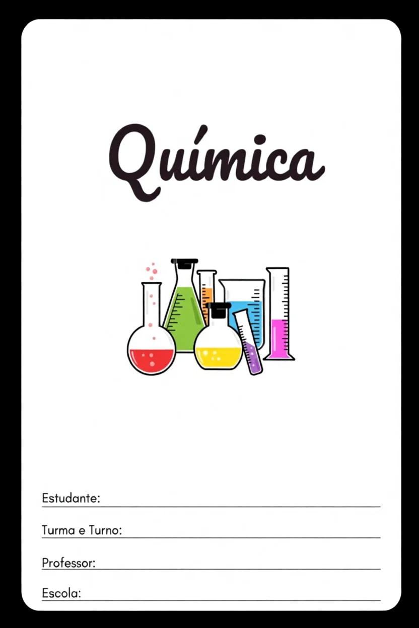 Capa de Trabalho Escolar de Quu00edmica Para Imprimir
