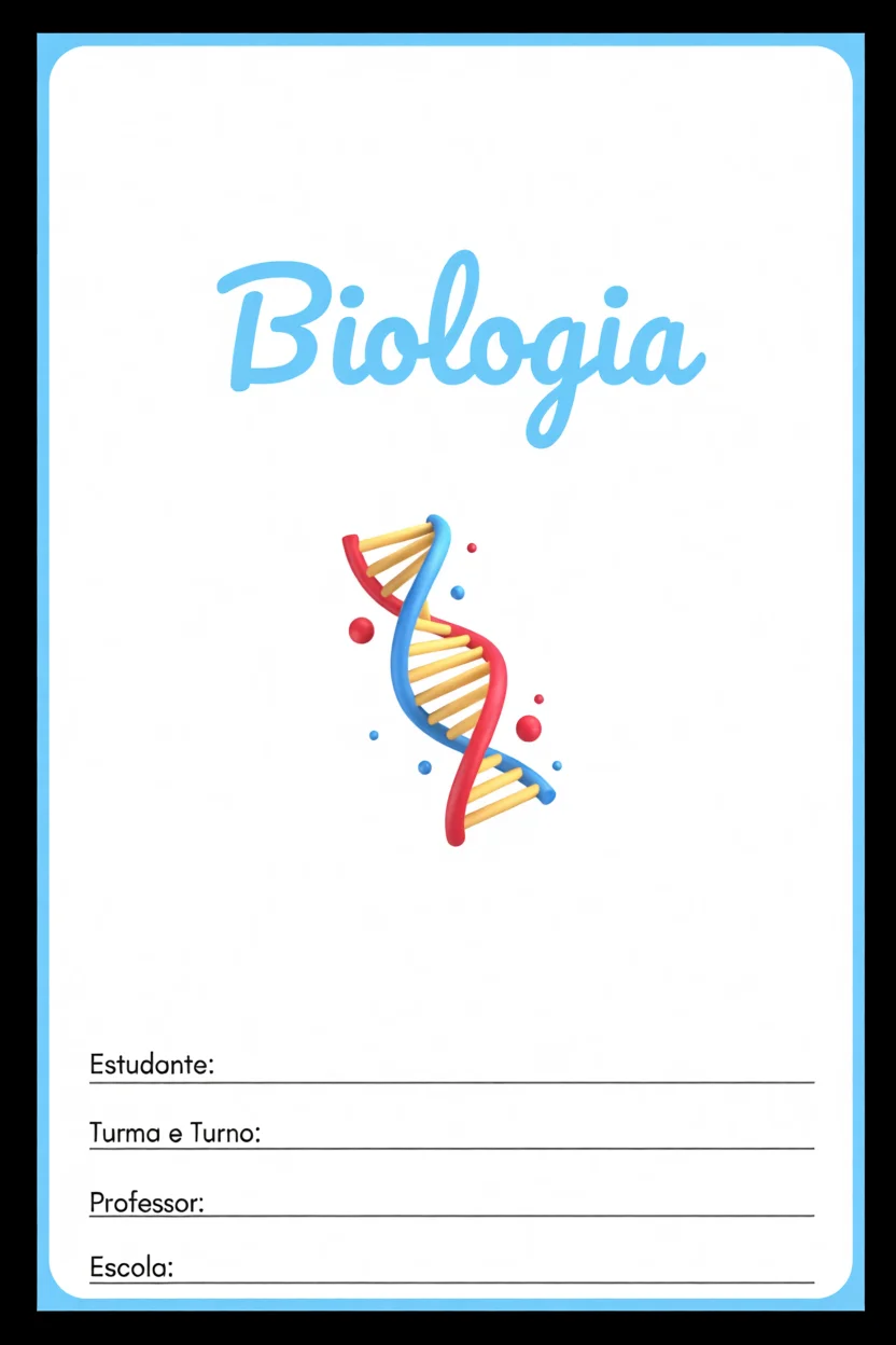 Capa de Trabalho Escolar de Biologia Para Imprimir