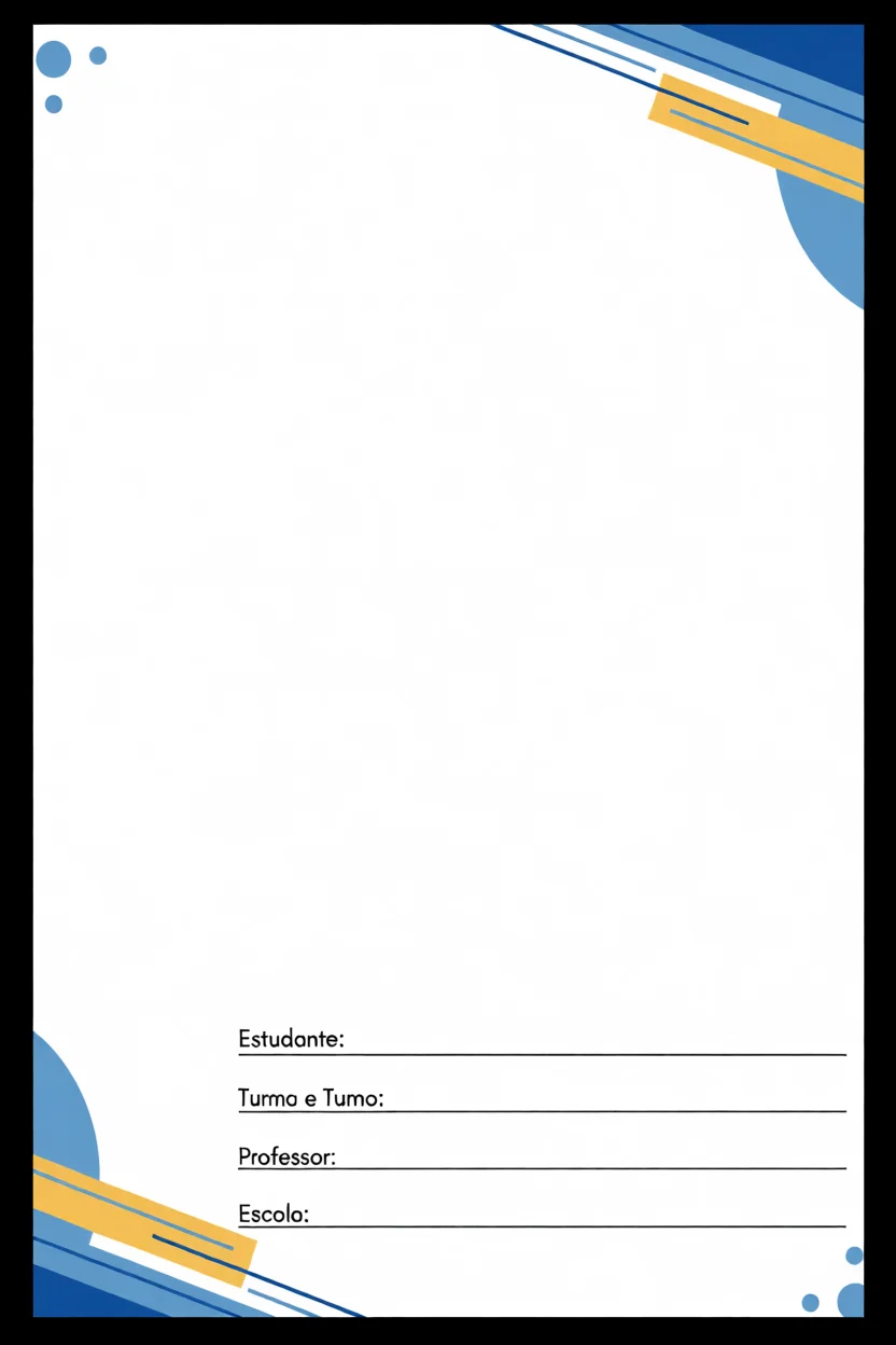 Capa de Trabalho Escolar Para Imprimir com Design Moderno