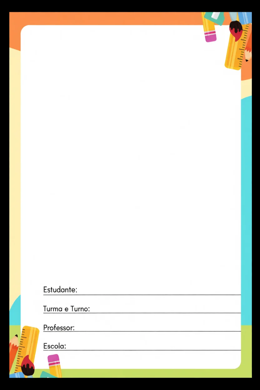 Capa de Trabalho Escolar Para Imprimir