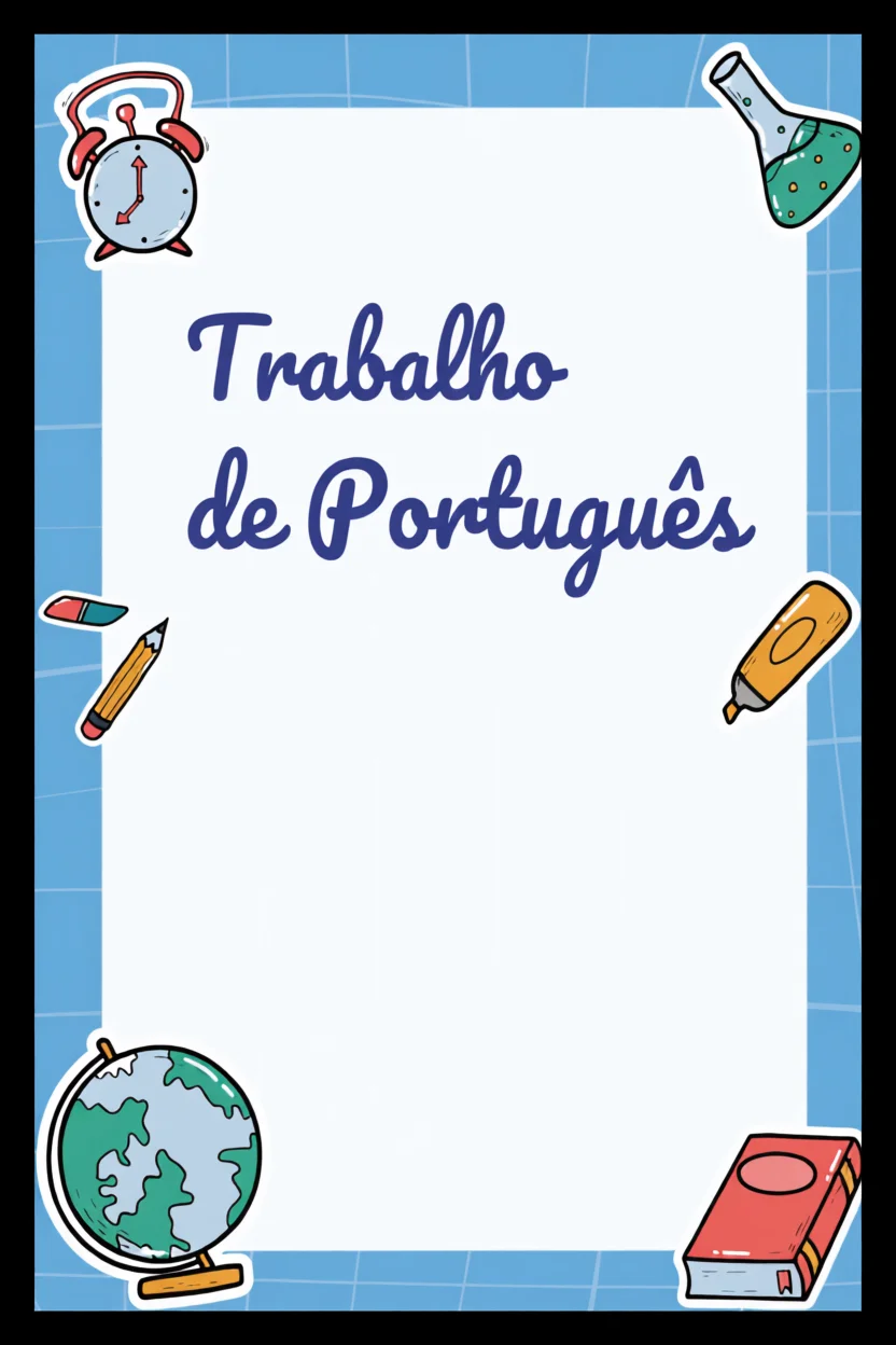 Capa de Trabalho Escolar Para Imprimir com Tema de Portuguu00eas
