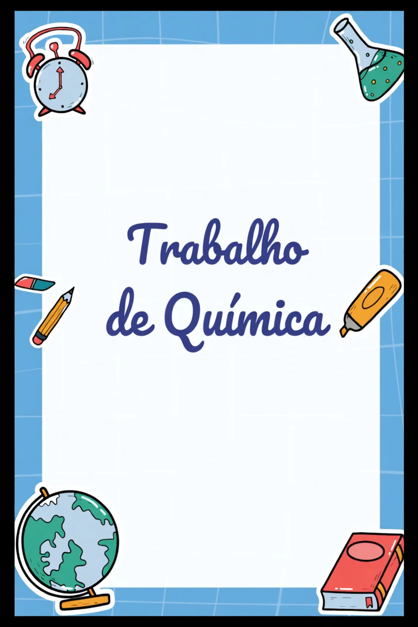 Capa de Trabalho Escolar de Quu00edmica Para Imprimir