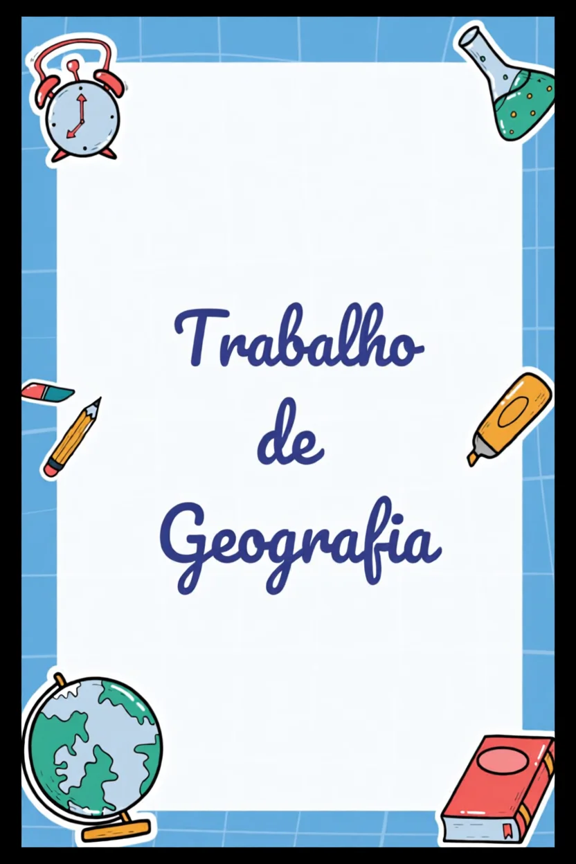 Capa de Trabalho de Geografia Para Imprimir