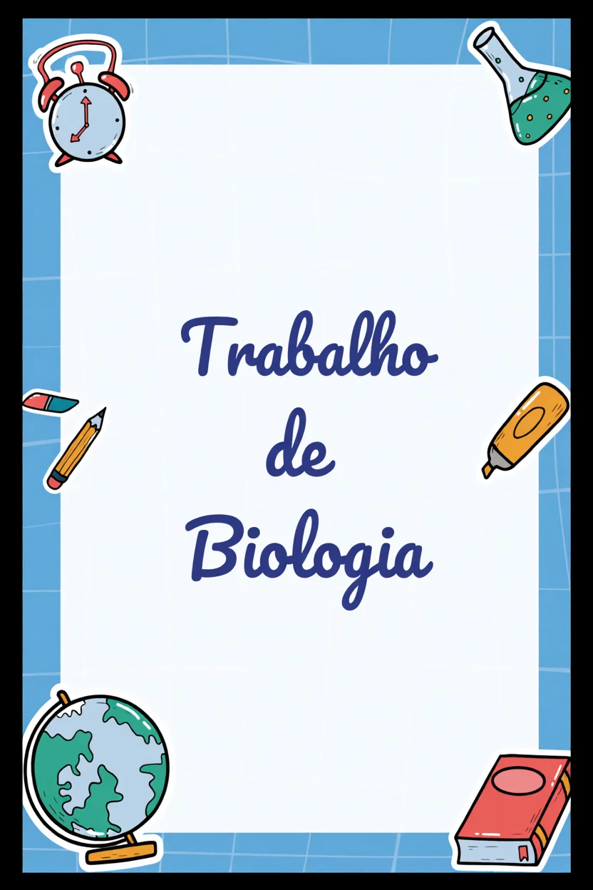 Capa de Trabalho Escolar de Biologia Para Imprimir