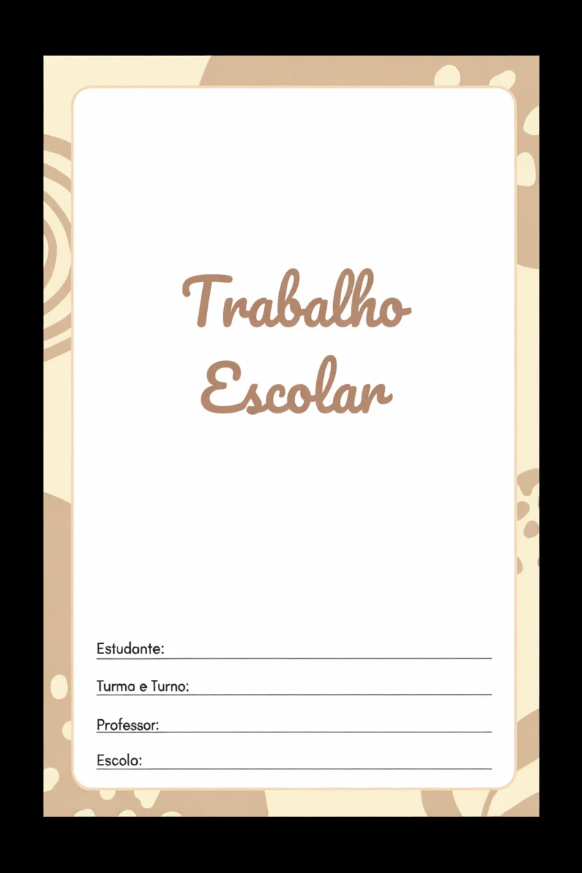 Capa de Trabalho Escolar Para Imprimir com Design Moderno