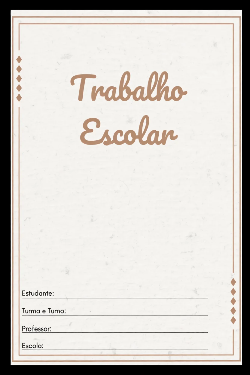 Capa de Trabalho Escolar Para Imprimir