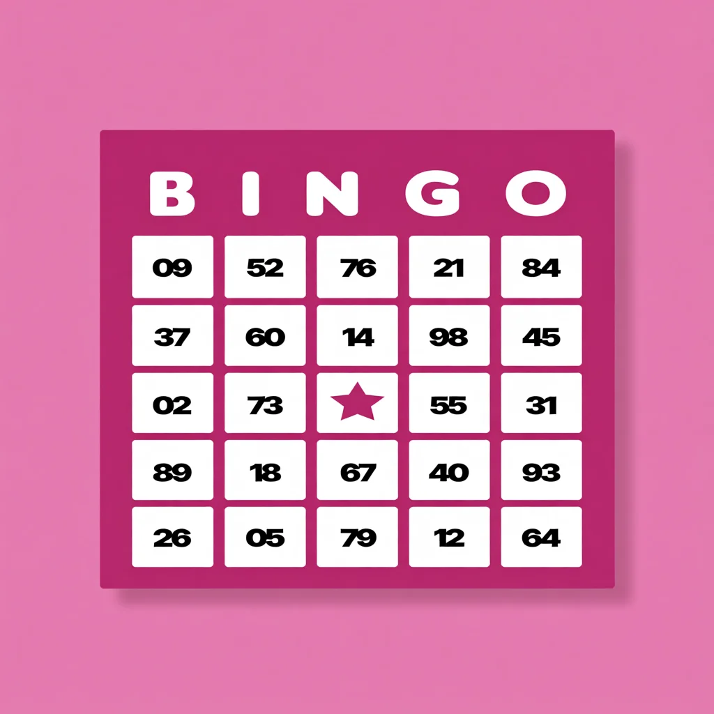 Cartela de Bingo Para Imprimir em Fundo Rosa