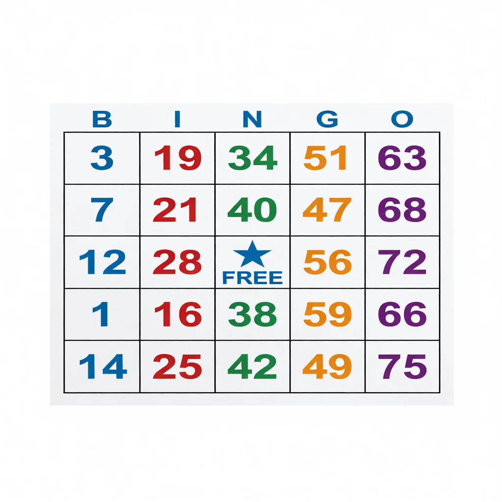Cartela de Bingo Para Imprimir com Nu00fameros Coloridos