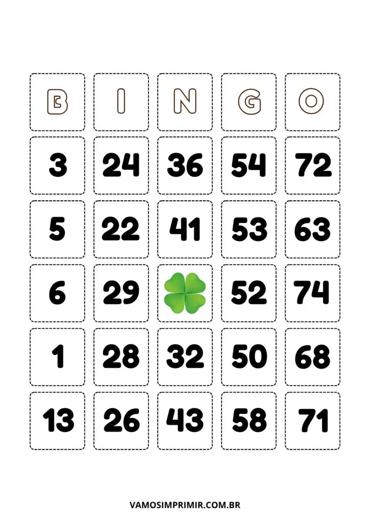 Cartela de Bingo Para Imprimir com Nu00fameros e Cores Variadas