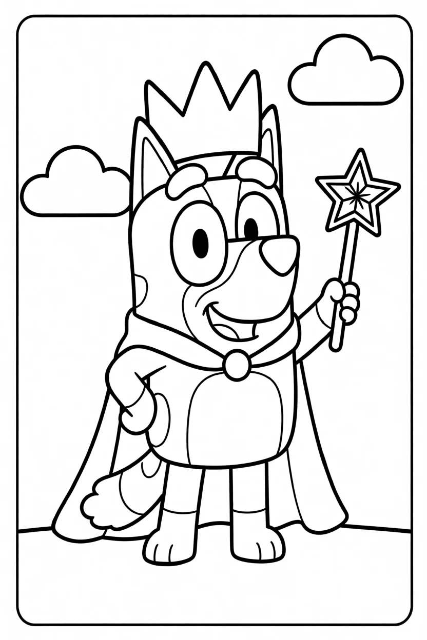 Desenho do Bluey Mago Para Imprimir e Colorir