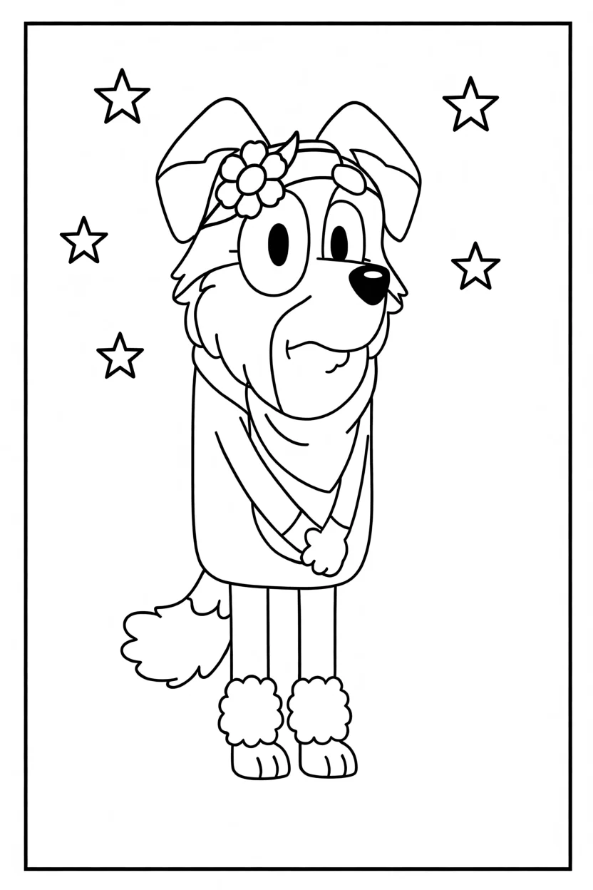 Desenho da Bluey Para Imprimir e Colorir