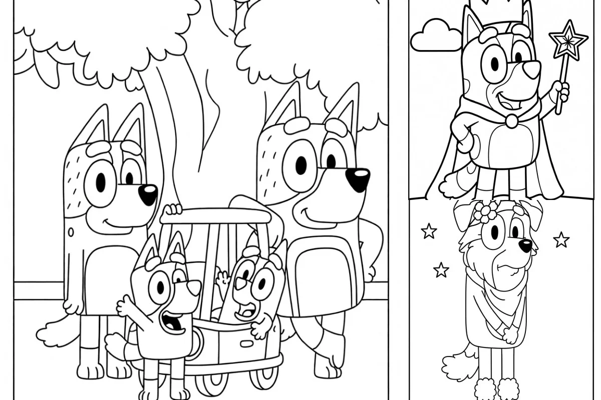 Desenhos da Bluey Para Imprimir e Colorir