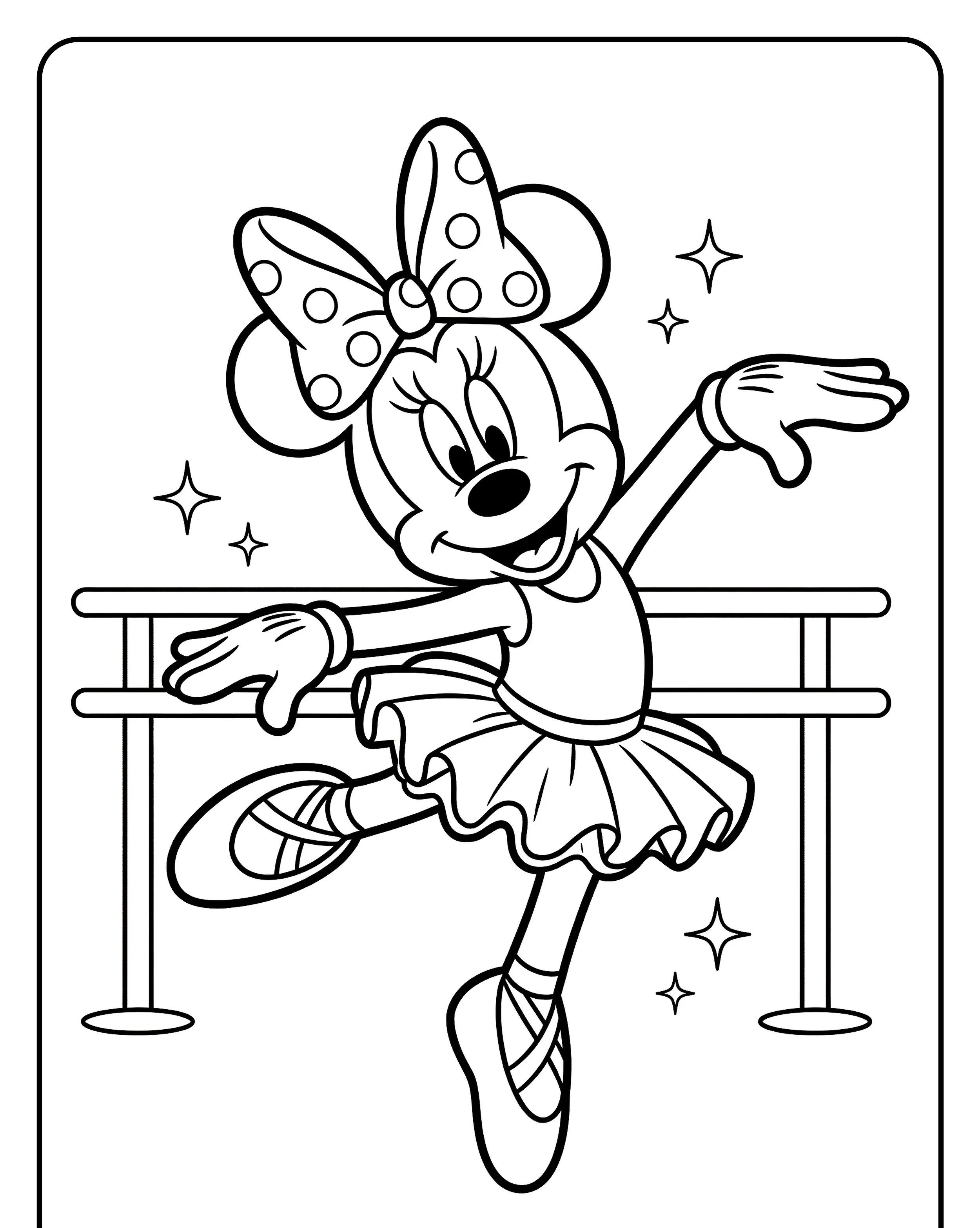 Desenho da Minnie Bailarina Para Imprimir e Colorir