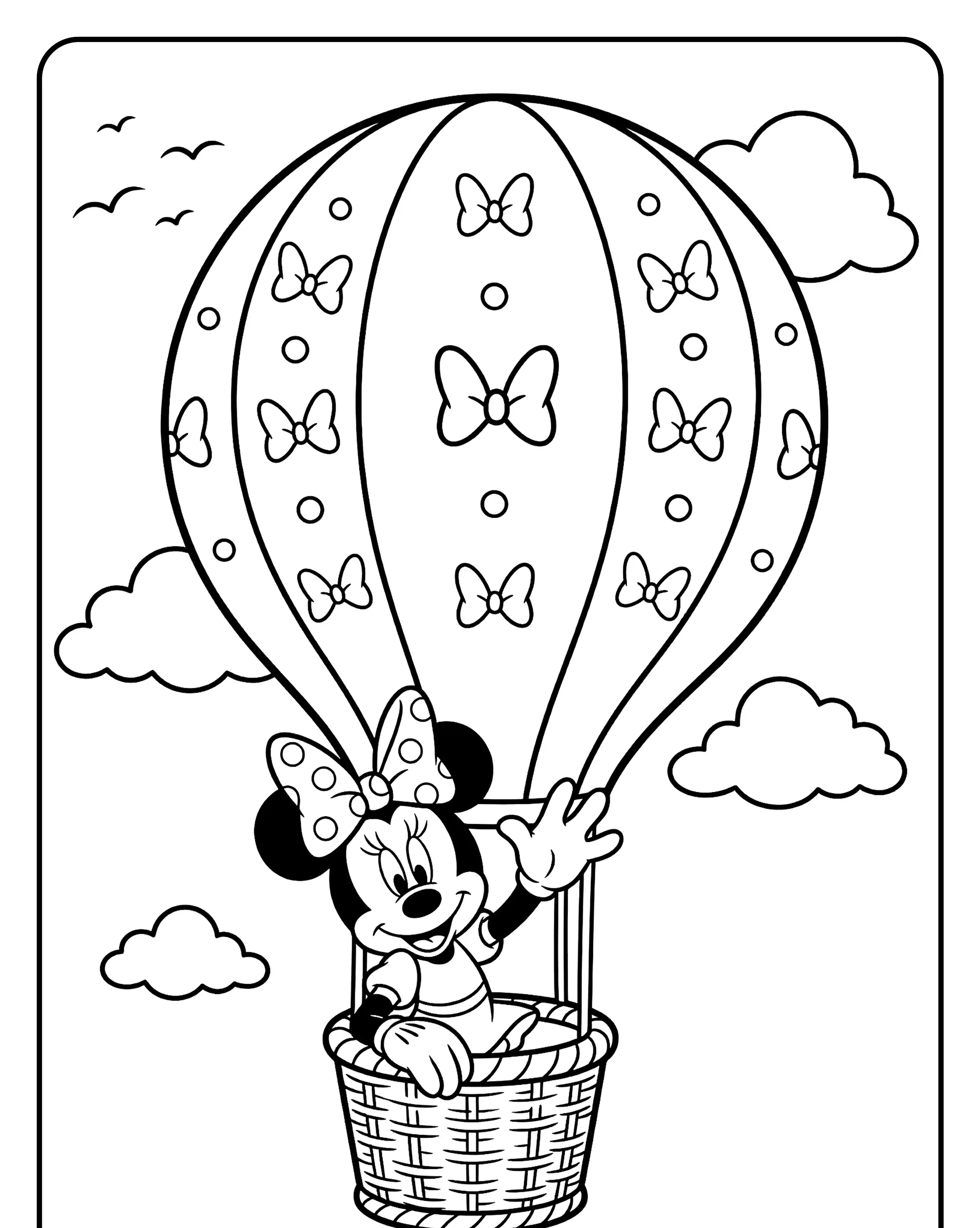 Desenho da Minnie em Balu00e3o Para Imprimir e Colorir