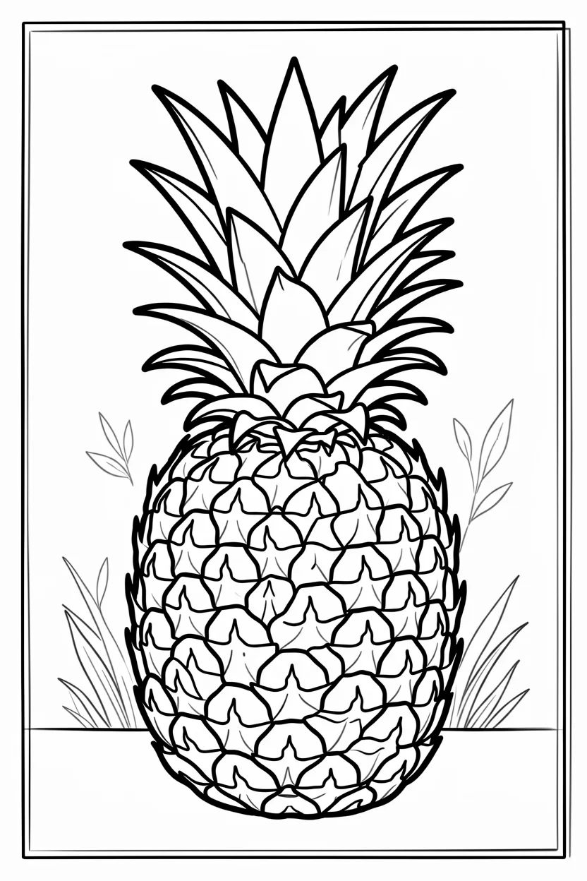 Desenhos de Abacaxi para Imprimir e Colorir