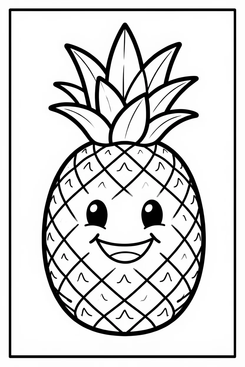 Desenhos de Abacaxi para Imprimir e Colorir