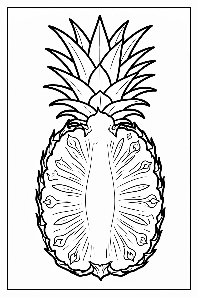 Desenhos de Abacaxi para Imprimir e Colorir