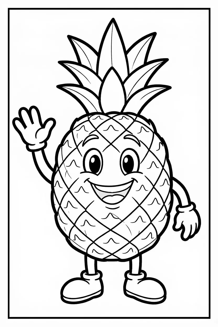 Desenhos de Abacaxi para Imprimir e Colorir