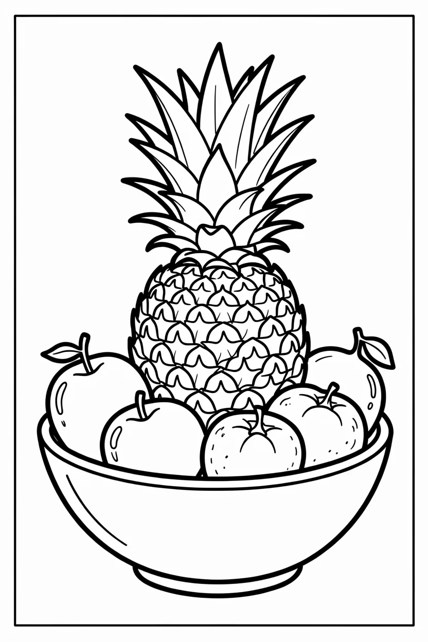 Desenhos de Abacaxi para Imprimir e Colorir