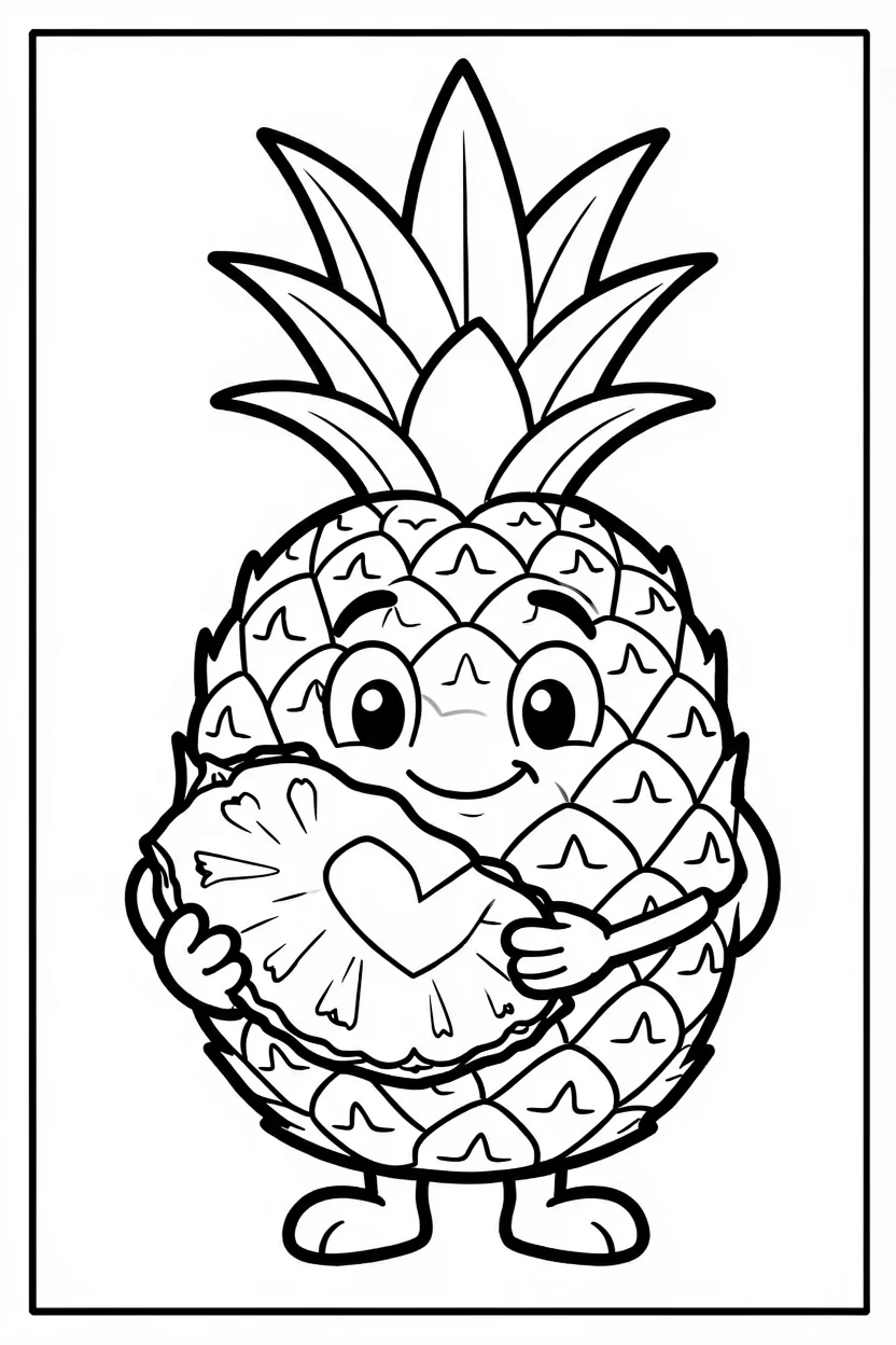 Desenhos de Abacaxi para Imprimir e Colorir