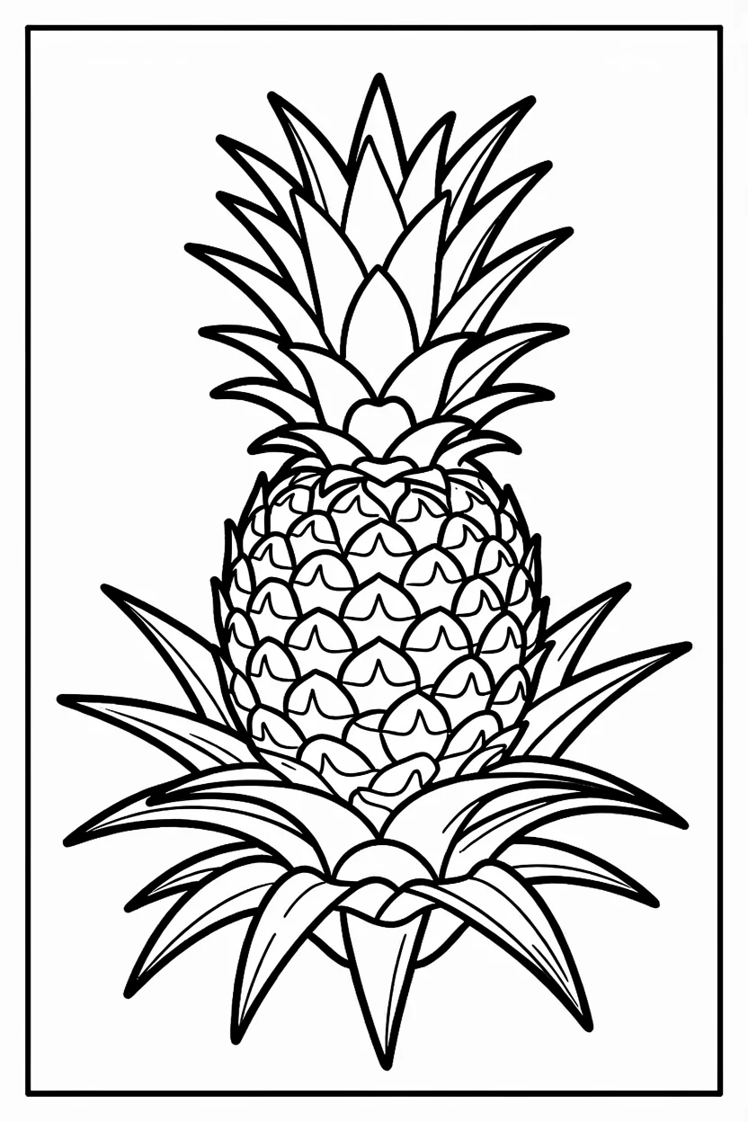 Desenhos de Abacaxi para Imprimir e Colorir