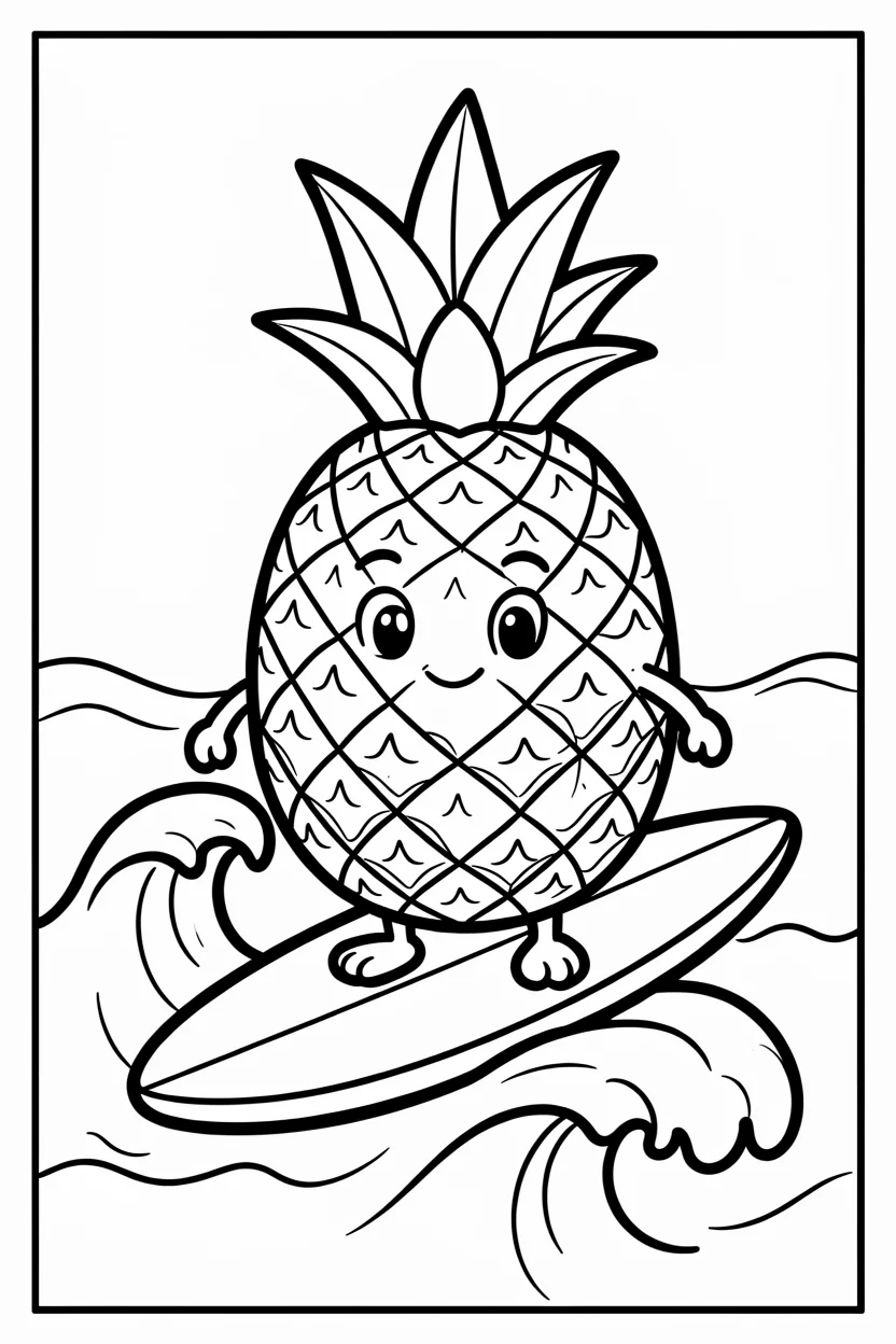 Desenhos de Abacaxi para Imprimir e Colorir