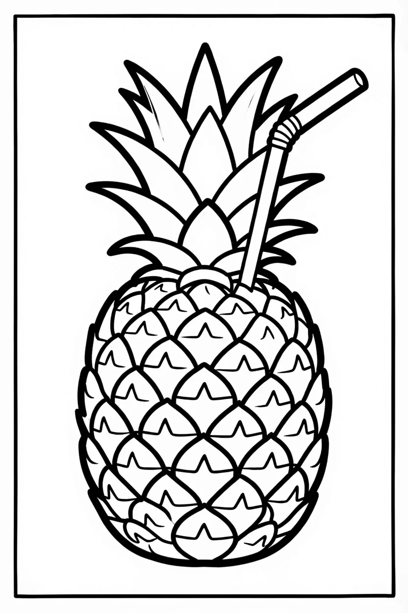 Desenhos de Abacaxi para Imprimir e Colorir